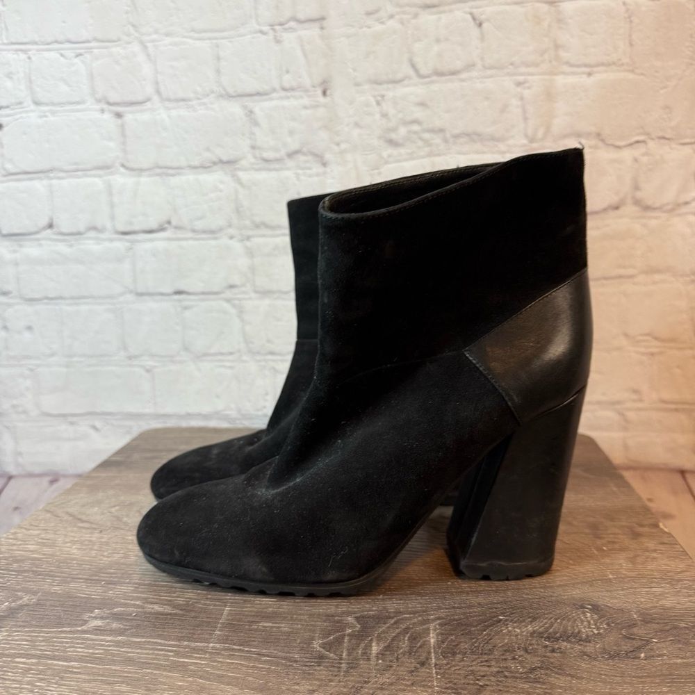 See By Chloe Velvet Black Chunky Heeled Boots
